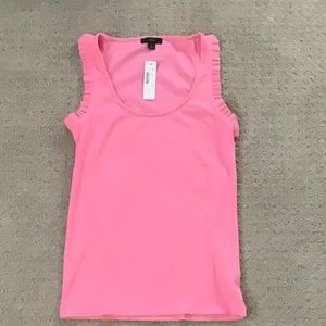 J. Crew Ribbed Ruffle Tank Top Larkspur Pink